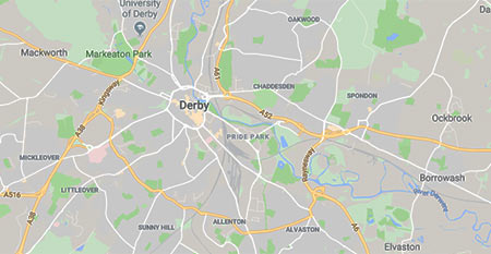 Areas covered by our driving school in Derby