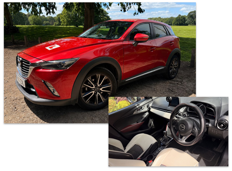 Our Mazda CX-3-perfect car for taking, driving lessons in Derby